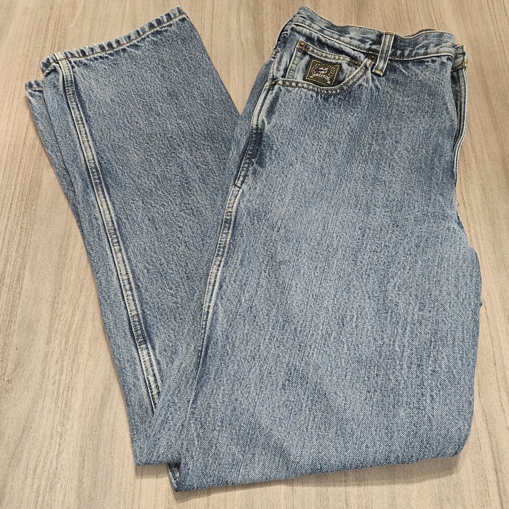 Vtg‎ Cinch Green Label Rigid Jeans Medium Stone Blue Men 35x34 Slim Relaxed Fit